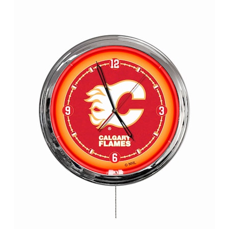 Holland Bar Stool Calgary Flames 16 LED Wall Clock ClkL16