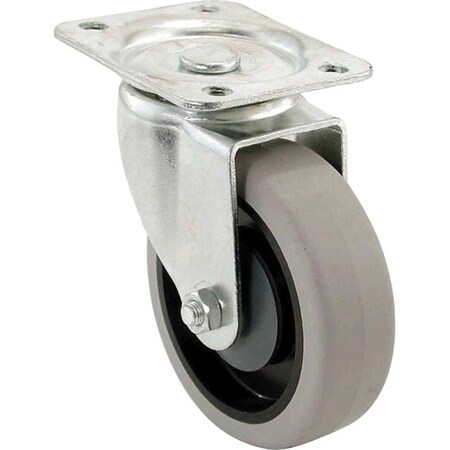 Shepherd Hardware 400 Series Swivel Caster, 5 in Dia Wheel, TPR Wheel, Gray, 300 lb 9738