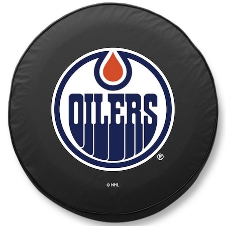 Holland Bar Stool Co 33 x 12.5 Edmonton Oilers Tire Cover TCZEdmOilBK