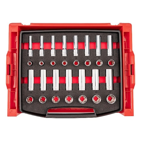 Tekton Socket Set, Steel, 30 Pieces SHD92702