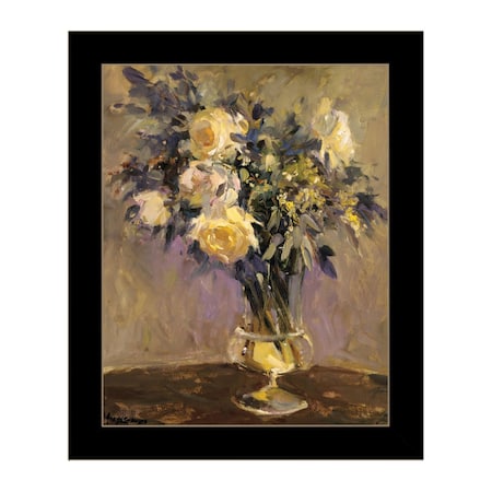 Homeroots Evening Vase Black Framed Print Wall Art 530147