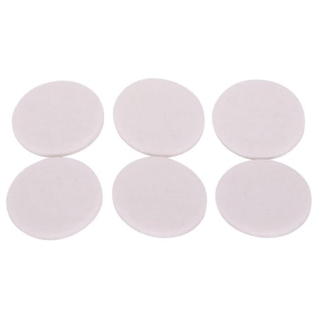 Prosource Furniture Pad, Felt Cloth, White, 1-3/8 in Dia, 5/64 in Thick, Round FE-50225-PS