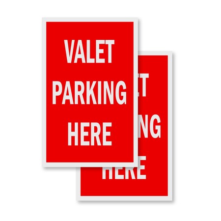 Signmission Valet Parking Here, Vinyl Decals Only 24 Inch x 36 Inch, Vinyl Decal, 2PK DSB-2436-2PACK-Valet Parking Here