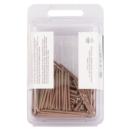 Prosource Panel Nail, 15D, 1-5/8 in L, Steel, Painted, Flat Head, Ring Shank, Brown, 171 lb NTP-081-PS