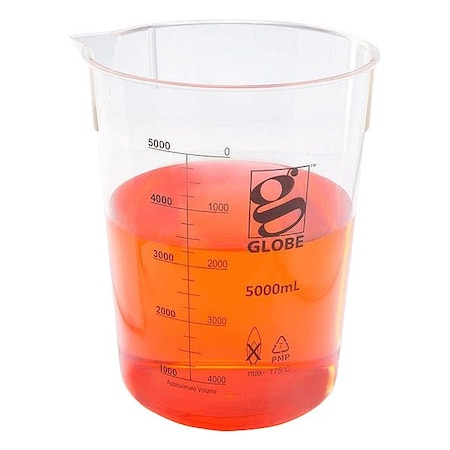 Zoro Select Beaker, Plastic, Colorless 3652-5M