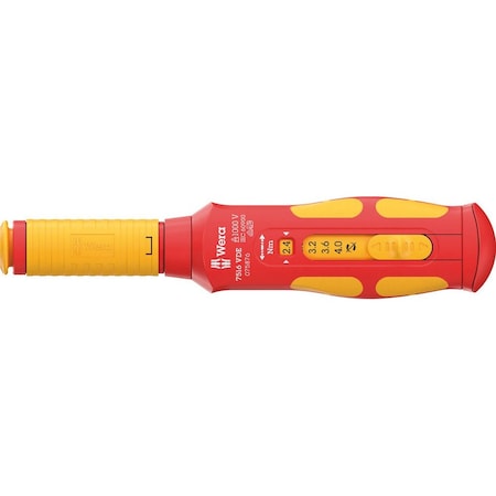 Wera 7516 VDE Kraftform Safe-Torque Speed Torque screwdriver, 2.4-4.0 Nm, 9 x 2.4 Nm x 2.8 Nm x 3.2 Nm 5075876001