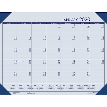 House Of Doolittle Doolittle, RECYCLED ECOTONES OCEAN BLUE MONTHLY DESK PAD CALENDAR, 22 X 17, 2021 12440
