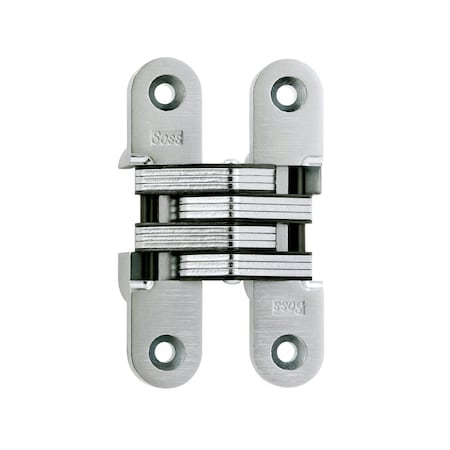 Universal Industrial Soss 1" x 4-5/8" Medium Duty Invisible Hinge for 1-3/8" Doors Satin Chrome Finish 216US26D