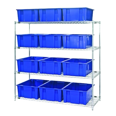 Quantum Storage Systems WIRE SHELVING UNIT W/ snt's WR4-12225BL