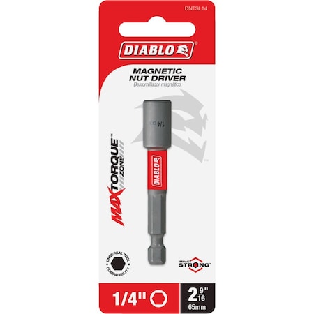 Diablo 1/4'' x 2-9/16'' Magnetic Impact Nutdriver DNTSL14