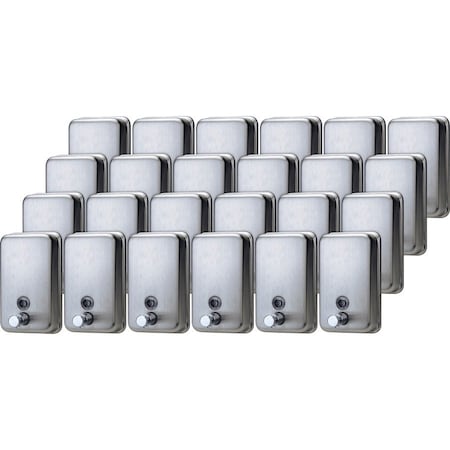 Genuine Joe Liquid/Lotion Soap Dispenser - Manual - 31.50 oz - Stainless Steel, 24PK GJO02201CT