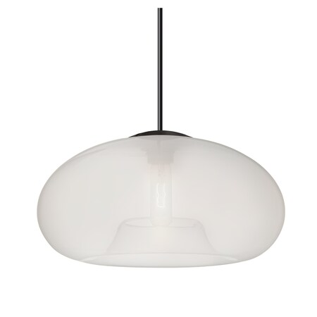 Besa Lighting Besa Bana 15 Pendant, Frost, Black Finish, 1x 60W MAX E26 Base 1JT-BANA15FR-BK