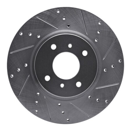 Dynamic Friction Co DFC Brake Rotor - Drilled and Slotted - Silver 631-67054R
