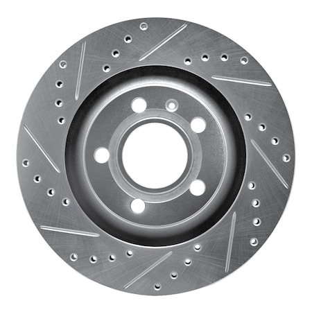 Dynamic Friction Co DFC Brake Rotor - Drilled and Slotted - Silver 631-73032L