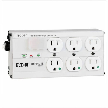 Tripp Lite Outlet Strip, Surge, Hospital Grade, 6 5-15R, 5-15P, 15 ft., Light Gray ISOBAR 6 ULTRA HG
