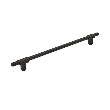 Amerock Urbanite 10-1/16 in 256 mm Center-to-Center Matte Black/Matte Black Cabinet Pull BP778256MBMB