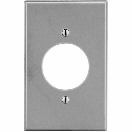Hubbell Wiring Device-Kellems Single Receptacle Wall Plate, Number of Gangs: 1 Plastic, Satin Finish, Graphite P720GY