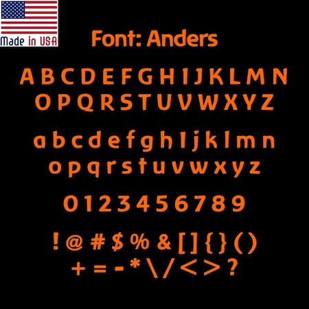 Aacc Self-Adhesive Vinyl Letter: X, Scale: 3 in. Color: Hi-Viz-Orange Font: Anders by AACC-Anders-UX-Hi-Viz-Orange-I3x1