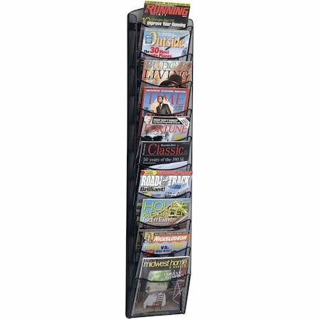 Safco Onyx Magazine Rack, 10-Pocket 5579BL