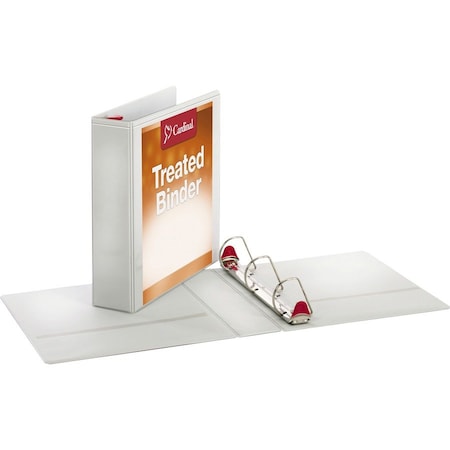 Cardinal Brands Cardinal Treated ClearVue Locking Slant-D Ring Binder, 2" Capacity, White 32120
