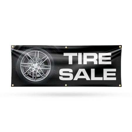 Signmission Tire Sale, 24 Inch x 72 Inch, Vinyl Banner B-72-30891
