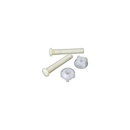 Master Plumber Plastic Toilet Seat Hinge Bolt, White, 2.5-In. 250-693