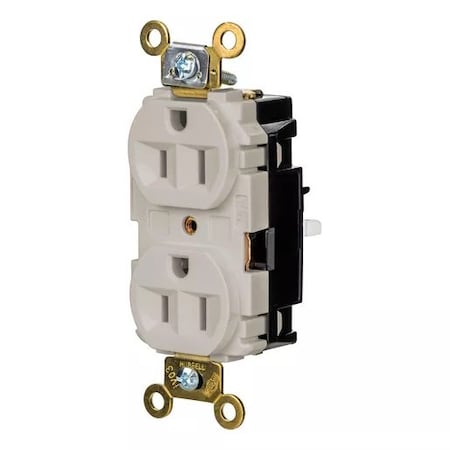 Hubbell Wiring Device-Kellems Straight Blade Receptacle, 5-15R, 15 A, 125V AC, 2 Pole, 3 Wire, Surface Mount, Grounded HBL5262STLA