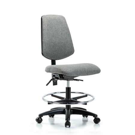 Blue Ridge Ergonomics Fab Med Bench Chair, Bk, CF, Cast, Gry, No Arms, 22" to 29" Height, Gray BR-FMBCH-MB-RG-T0-A0-CF-RC-F44