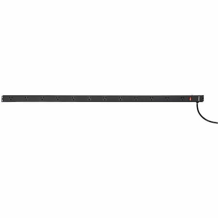 Monoprice 12 Outlet 4ft Metal Power Strip with 6ft Cord, Black 27847