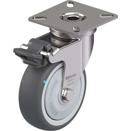 Blickle Swvl Plate Cstr, Polyurethane, 3", Brake LPXA-PATH 75KFD-FI