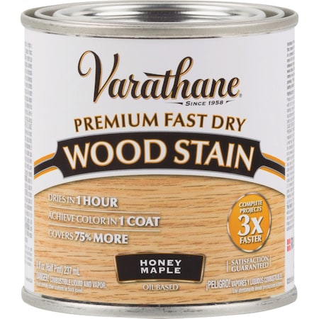Varathane Fast Dry Honey Maple Urethane Modified Alkyd Interior Wood Stain 1/2 Pt. 313610
