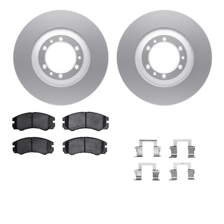 Dynamic Friction Co DFC GEOSPEC Coated Rotors with 5000 Brake Pads - Ceramic and Hardware 4512-37007