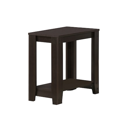 Homeroots 22" Dark Brown Wood End Table With Shelf 333043
