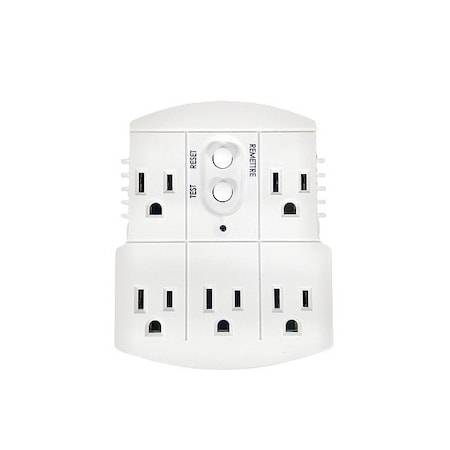 Zoro Select GFCI, White, 5 Outlet 875LG8
