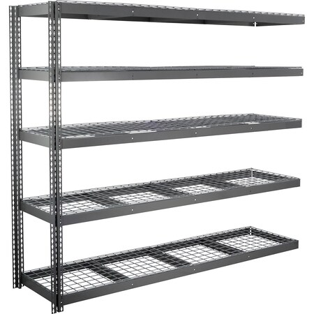 Global Industrial 5 Shelf, Standard Duty Boltless Shelving Add On, 96"W x 48"D x 96"H, Wire Deck B3164618