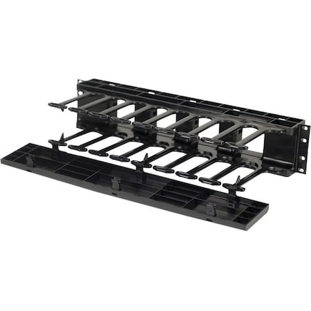 Ortronics HORIZONTAL CABLE MANAGER, SINGLE SIDED, 19" MOUNTING, 2U, BLACK SHMC2RU