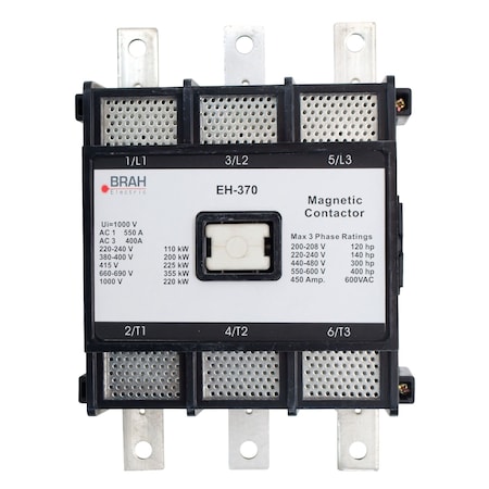 Brah Electric , Direct Replacement 400A 600V 3P with 120VAC Closing Coil for EH Series Contactor EH-370 BEH-370