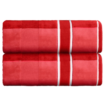 Lavish Home 2-Piece Towel Set Extra Large Bath Towels100% Cotton Bathroom Accessories Absorbent Bath Sheets 67-0023-BBS
