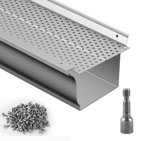 Vevor Gutter Guard 5 in Wide 104 ft Length Cover Mesh Leaf Debris Protection 5in-104