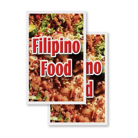 Signmission Filipino Food, Vinyl Decals Only 24 Inch x 36 Inch, Vinyl Decal, 2PK DSB-2436-2PACK-Filipino Food