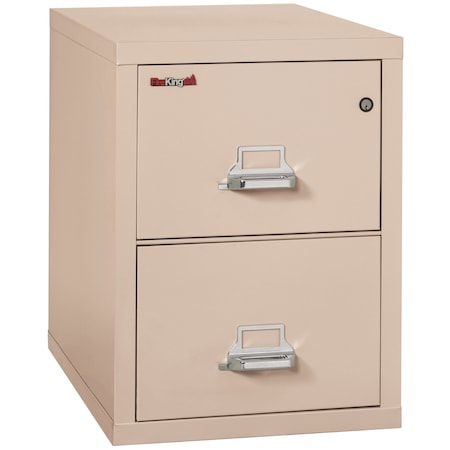 Fireking 2 Drawer, 1 Hr Fire & Impact Rated, Vertical, 31" depth Letter Champagne 2-1831-CCH