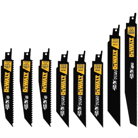 Dewalt 8 Piece 2X Recip Blade Set with ToughCase DWA4101