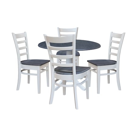Whitewood Industries Extension Dining Tables, 45 in L, 38 in H, Parawood, 5 Piece Set K05-42DPT-27-C617-4