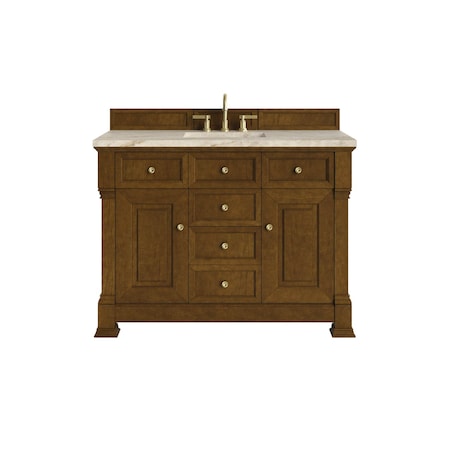 James Martin Vanities Brookfield 48" Single Vanity, Honey Oak, w/ 3 CM Tajnar Eclos Top 547-V48-HNO-3TJR