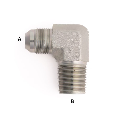 Bailey Male JIC to M Pipe 90 Elbow - 1 1/16-12 A, 3/4-14 B FG2501-12-12