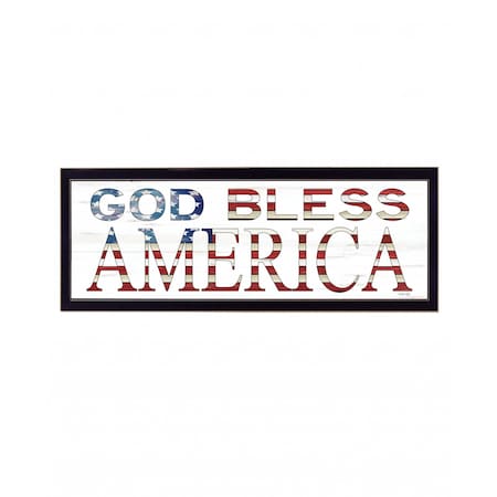 Homeroots God Bless America 7 Black Framed Print Wall Art 407591