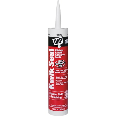 Dap Kwik Seal 10.1 Oz. White Kitchen & Bath Adhesive Caulk 7079818032