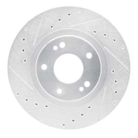 Dynamic Friction Co DFC Brake Rotor - Drilled and Slotted - Silver 631-72014L