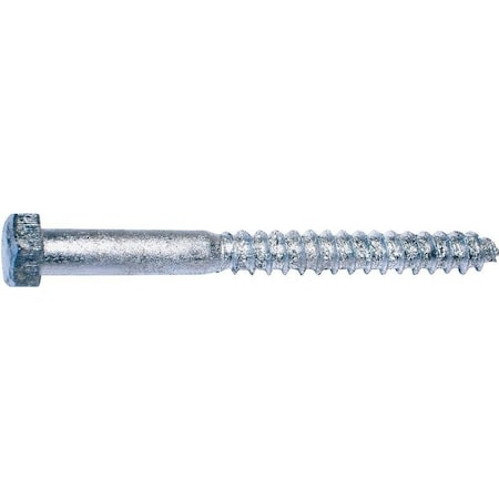 Midwest Fastener Lag Screw, #0, 5 in, Steel, Galvanized Hex 5585