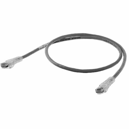 Hubbell Premise Wiring Patch Cord, Cat 6, Clear Boot, Gray, 5.0 ft. HC6GY05